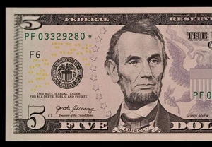 $5 2017A Gem CU Star Federal Reserve Note PF03329280* 640K Run 2 series A five $ - Picture 1 of 3