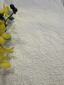 PiuBelle Piu Belle Matelasse 100 % Baumwolle Schneeweiß Vorhang Panel 46" x 90 - Bild 1 von 13