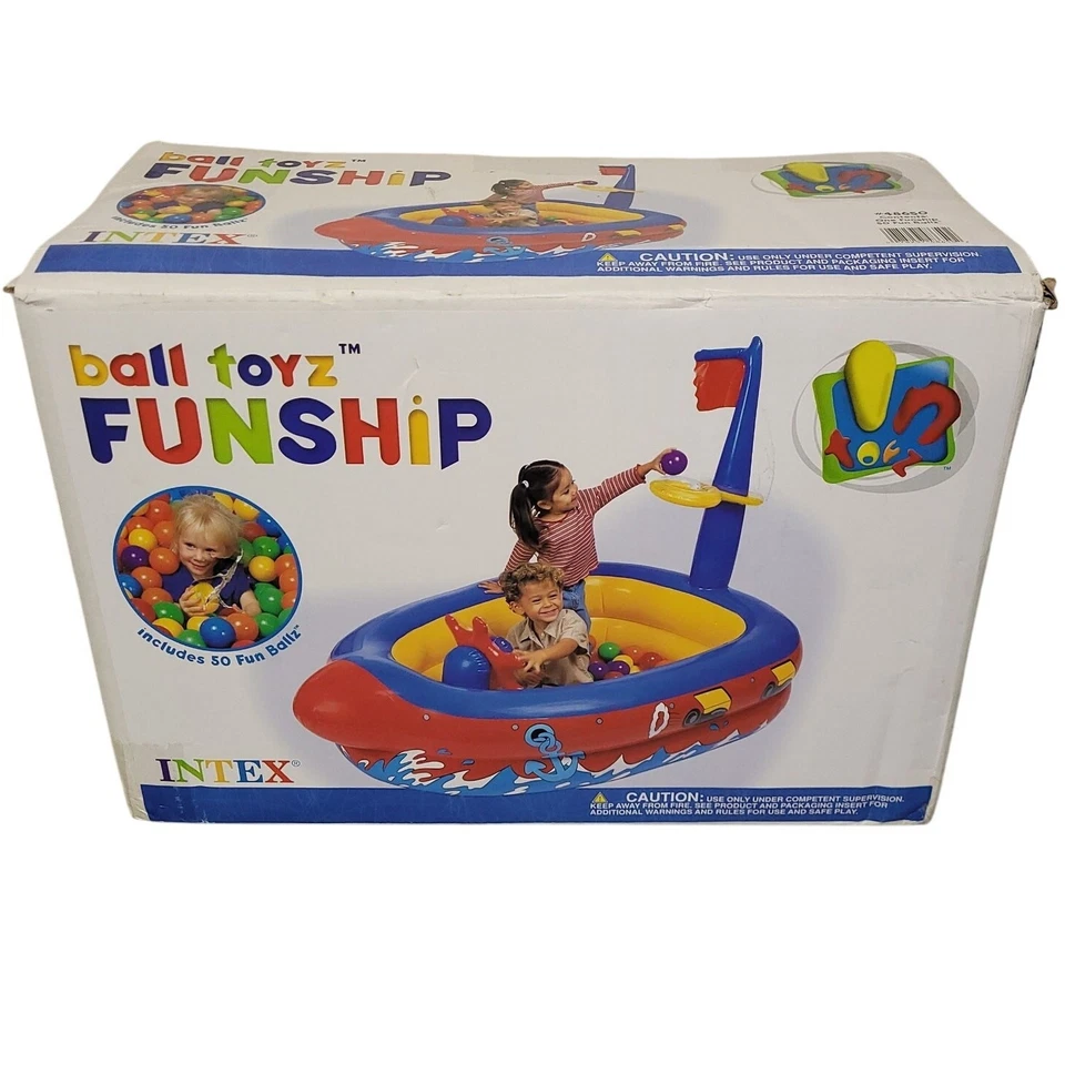 Vintage Y2K Intex Ball Toyz Funship Ball Pit #48650 SUPER RARE NEW Open Box NOS - Image 1 of 4