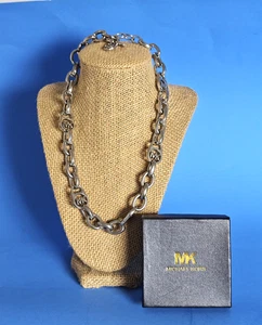 Michael Kors Silver Tone 21" Adjustable Chunky Necklace w/Original Box - Picture 1 of 7