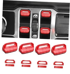 Fits for JL Jeep 4 PCS Upgrade Window Switch Button Cover Compatible Bright Red - Photo 1 sur 7