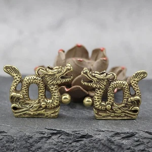 Retro Brass Zodiac Dragon Pendant Keychain Ornament Knapsack Hanging Accessr-^- - Picture 1 of 10