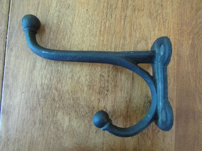 Antiguo gancho doble tachuela de colección hierro fundido GRANDE 5,75" arnés caballo granero abrigo sombrero Foto 1 de 4