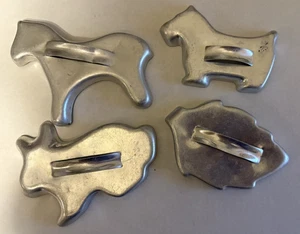 4 Vintage Cookie Cutters - Horse, Dog, Bunny, Leaf - Picture 1 of 13