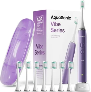AquaSonic Ultra Whitening Electric Toothbrush Vibe Series Satin Violet Purple - Picture 1 of 13