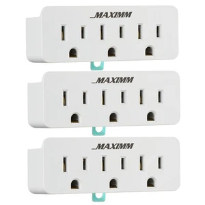 2 Prong to 3 Prong Outlet Adapter Converter (3-Pack) 3 Grounding Plug White, ... - Picture 1 of 7