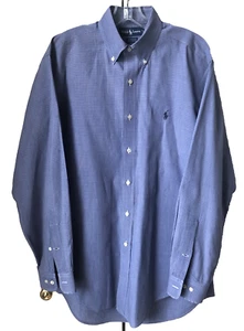 Ralph Lauren Men's Yarmouth Blue Plaid Button Down Dress Shirt Size 15 1/2 32/33 - Picture 1 of 5