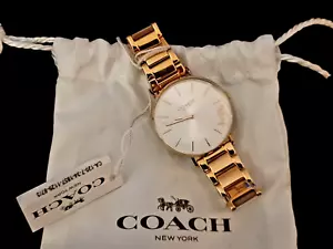 "Reloj de pulsera analógico para mujer Coach Rose oro modelo 14503576 Perry 7" - Imagen 1 de 6