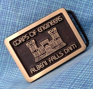 US Army Corps Of Engineers Dress Belt Buckle Albeni Falls Dam Vtg 80s RM .TAZ040 - Picture 1 of 8