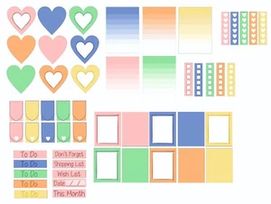 Planner, diario, diario, adesivi scrapbooking in colori pastello - Foto 1 di 14