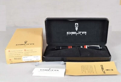 DELTA SOLARIS PLUMA ESTILOGRÁFICA ROJA ORO 14K F NUEVO EN CAJA convertidor Foto 1 de 4
