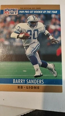 1990 PRO SET BARRY SANDERS ERROR CARD BLANK BACK, NM/M - Image 1 of 4