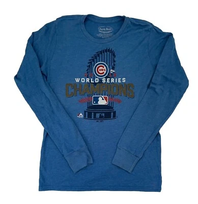 Chicago Cubs 2016 World Series Champions Long Sleeve Shirt Size Small Majestic - Image 1 of 4