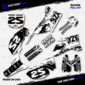 Black & White Slick Graphic Kit fits Yamaha YZ250F YZ450F 03-05 YZF 250 450 - Bild 1 von 5