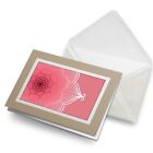 Greetings Card (Biege) - Pretty Pink Mandala Flower #2718