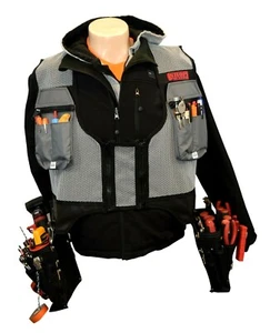 Elite Tool Vest Electrician Carpenter Plumber Construction Bag Utility Pocket LG - Picture 1 of 6