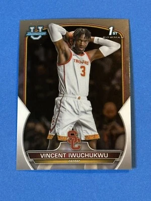 2022-23 Bowman University Chrome Vincent Iwuchukwu 1st Bowman #92 USC Trojans (P - Image 1 of 2