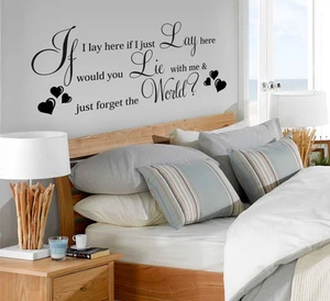 Vinilo Pared GRANDE IF I LAY HERE SNOW PATROL Canción Arte Cita Pared Pegatina Decoración - Imagen 1 de 7