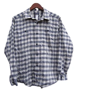 Camicie Patagonia uomo grigio medio a quadri cotone biologico manica lunga flanella escursione - Foto 1 di 14