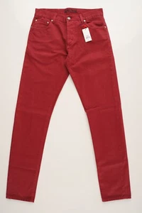 NWT ISAIA Napoli Brick Red Stretch Cotton Self-Edge Twill Denim Jeans 30 (EU 46) - Picture 1 of 6