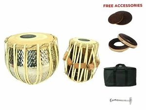 Designer Folk Musical Percussion Instrument Steel Tabla Drums Set With Bag - Picture 1 of 12