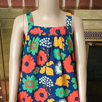 Niñas Floral Multicolor Retro Solero 5T Marimekko Vestido de Primavera Sin Mangas Foto 1 de 4