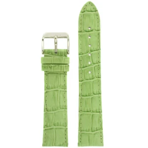 Watch Band Lime Green Leather Crocodile Alligator Grain 12mm - 24mm - Picture 1 of 5