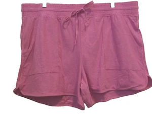 ATHLETIC WORKS MOISTURE WICKING PINK KNIT GYM SHORTS Waist Pockets Sz 2XL - Picture 1 of 7