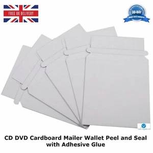 CD DVD Cardboard Mailer Wallet Post Envelope 127 x 127mm White Peel & Seal LOT - Picture 1 of 9