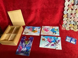 Wooden Kids Puzzle Set in Wooden Box with 4 Puzzles 47 pieces - Picture 1 of 11