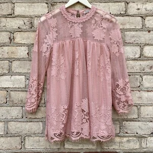 Camicetta floreale Chance or Fate rosa boho pizzo chiaro bambino taglia media - Foto 1 di 9