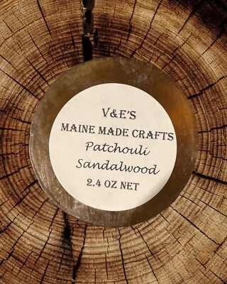 V & E'S MAINE MADE CRAFTS Glycerin shaving soap - Patchouli Sandalwood