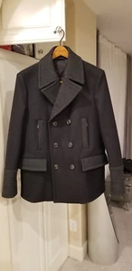 Dolce Gabbana military pea coat jacket goose down back, size 50 IT. Orig $3100 - Picture 1 of 9