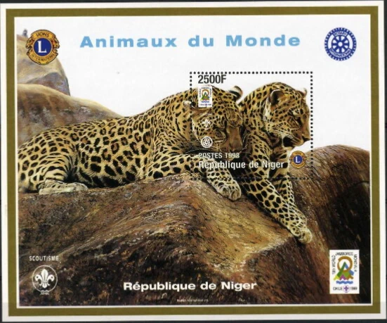 Níger #YTBF88 MNH S/S 1998 Leones Rotary Scouts Leopardo Panthera pardus [1007] Foto 1 de 1