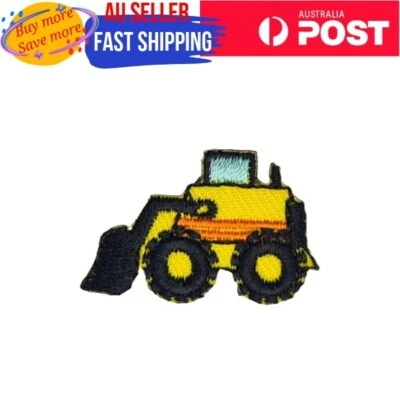 Mini Front Loader Iron on Patch Tiny Small Little Digger Truck 3.2×2×0.1cm(0.3g) - Image 1 of 3
