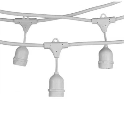 Catena di luci pendente 10 metri per 10 lampadine E27 IP54 Bianca Wisdom - Immagine 1 di 4