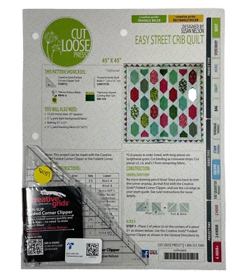 Creative Grid Antideslizante Plegable Cortadora de Esquinas Herramienta Edredón Regla CGRFCC + Pat Gratis Foto 1 de 4