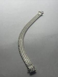 Pulsera Italia de malla de plata de ley 925 7-1/4" - Imagen 1 de 8
