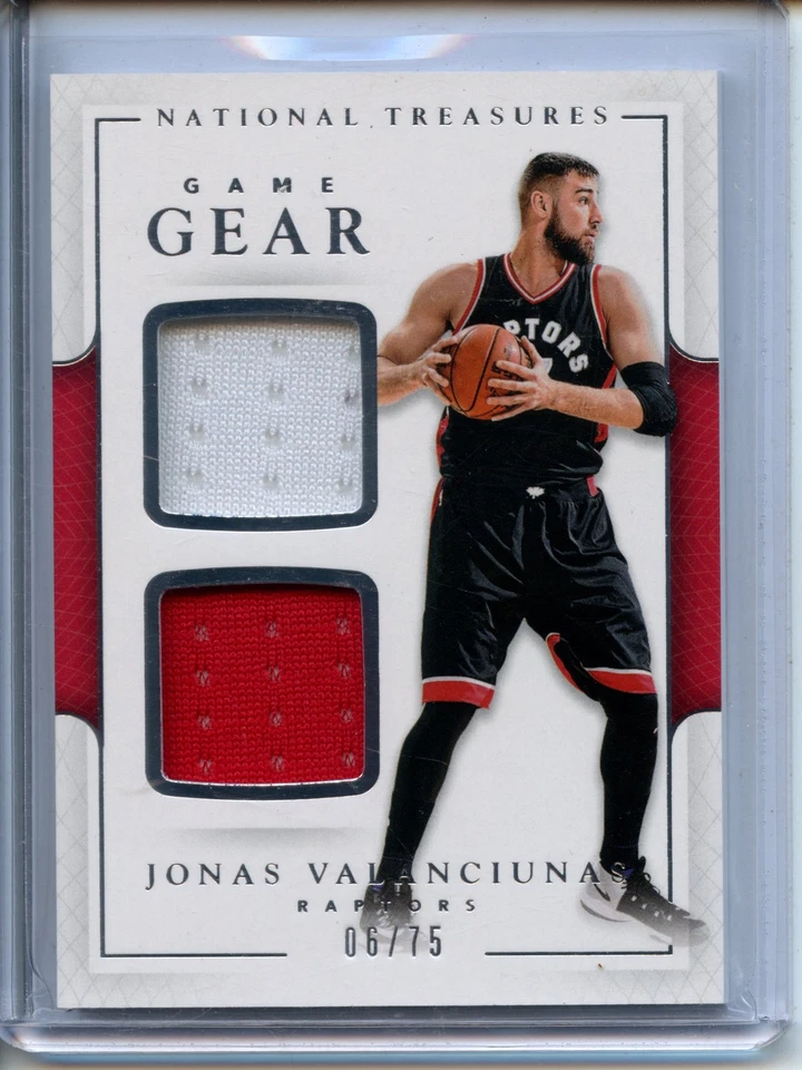 2016-17 Panini National Treasures Game Gear Dual Jersey Jonas Valanciunas #6/75 - Image 1 of 2