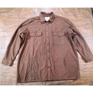 MUTUAL WEAVE Camisa Cazadora Para Hombre 3XL Marrón Algodón Cuello Sobrecamisa Abotonada - Imagen 1 de 7