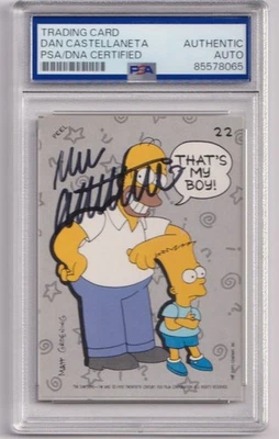 1990 Topps #22 The Simpsons Card Signed Autograph by DAN CASTELLANETA PSA/DNA - Image 1 of 2