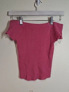 Neu mit Etikett Full Tilt Crop Top Schulterfrei Boho Y2K Rosa Größe XS - Bild 1 von 4