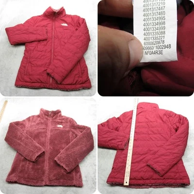 Chaqueta para mujer The North Face pequeña frambuesa difusa mossbud aislada reversible Foto 1 de 4