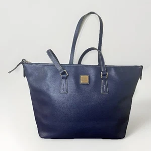 Bolso de Mano Dooney & Bourke Wren Saffiano Cuero Azul Marino Grande Oficina Laptop Escuela - Imagen 1 de 12