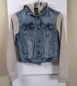 Wallflower Denim Hooded Jacket Girls Size S - Picture 1 of 6