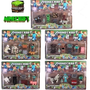 Minecraft mini figure set 5 different mini figure sets random colour weapons - Picture 1 of 11
