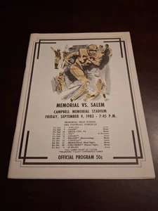 MEMORIAL VS SALEM OH, CAMPBELL OH, 1983 HIGH SCHOOL FOOTBALL PROGRAMM - Bild 1 von 2
