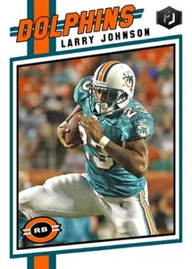ACEO LARRY jOHNSON MIAMI DOLPHINS CARTA ARTISTICA PERSONALIZZATA FATTA A MANO - Foto 1 di 2