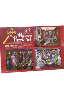 Bits & Pieces 3 In 1- 1000 pc Murder Mystery Puzzle - Picture 1 of 11
