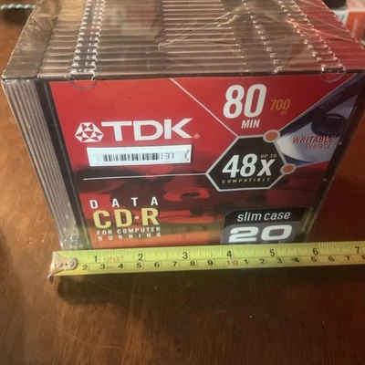 TDK MUSIC CD-R 80 MIN 700MB/MD 48X COMPATIBLE SLIM CASE 20 PACK - Image 1 of 4